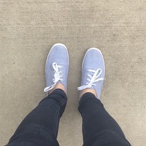 Blue and White Keds